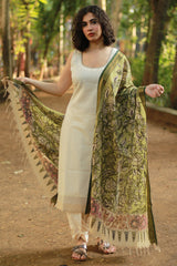Leela | Cotton Silk Pen Kalamkari Dupatta
