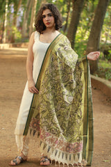 Leela | Cotton Silk Pen Kalamkari Dupatta