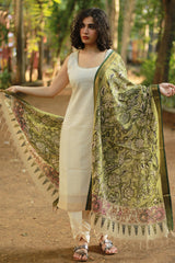 Leela | Cotton Silk Pen Kalamkari Dupatta