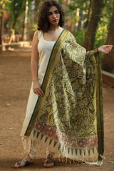Leela | Cotton Silk Pen Kalamkari Dupatta