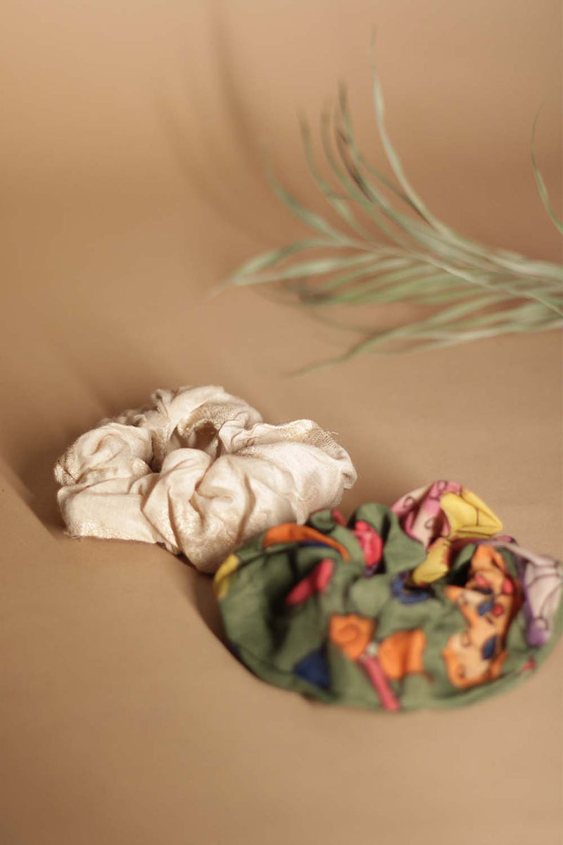 Cotton Silk Scrunchie | Set of 2