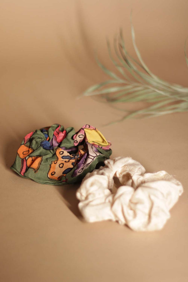 Cotton Silk Scrunchie | Set of 2