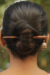 Anokhi | Small Jhumka Juda stick | Red, Green & Black