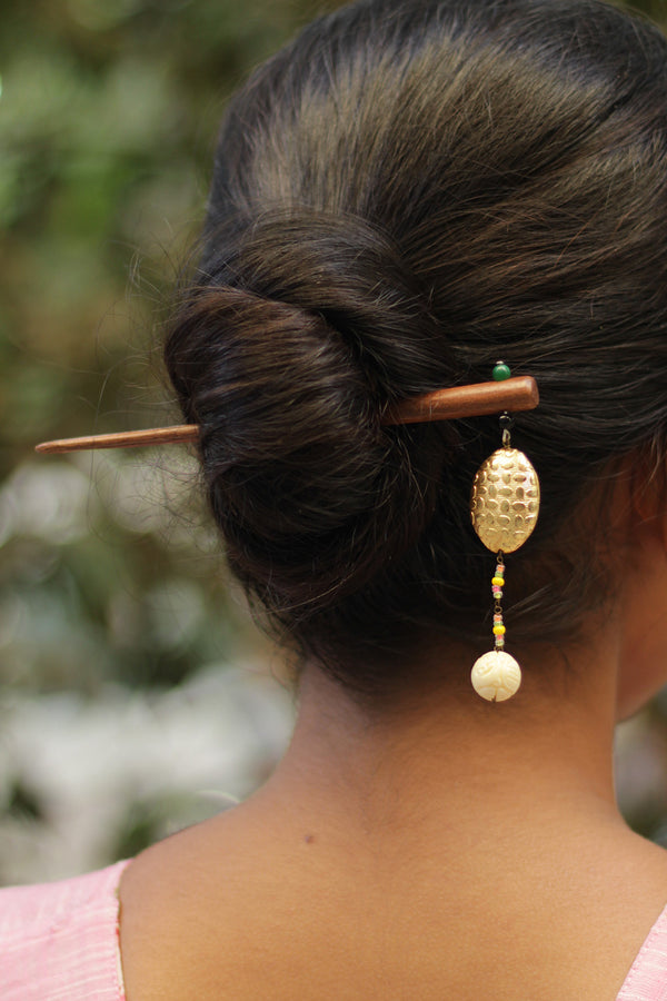 Anokhi | Metal Drop Juda Stick | Pale Gold