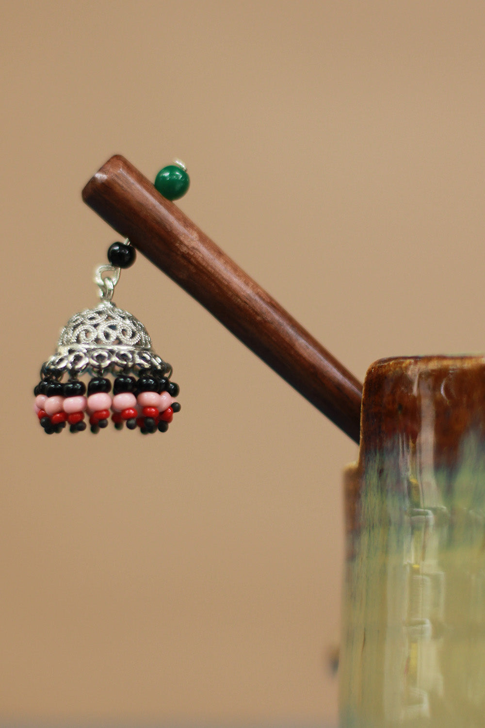 Anokhi | Small Jhumka Juda stick | Noir & Lilac