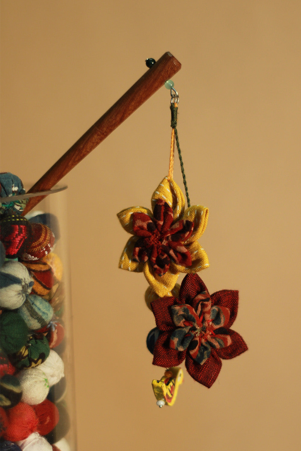Anokhi | Juda Stick | Yellow & Red Flower