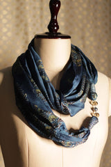 Scarf with Magnets | Conifers Indigo Ajrakh