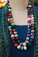Rangat | Necklace Scarf | Mul Ajrakh | Sea Green Chevron