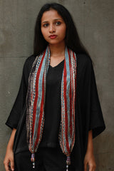 Scarf with Magnets | Madder Stripes Ajrakh