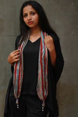 Scarf with Magnets | Madder Stripes Ajrakh