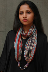 Scarf with Magnets | Madder Stripes Ajrakh