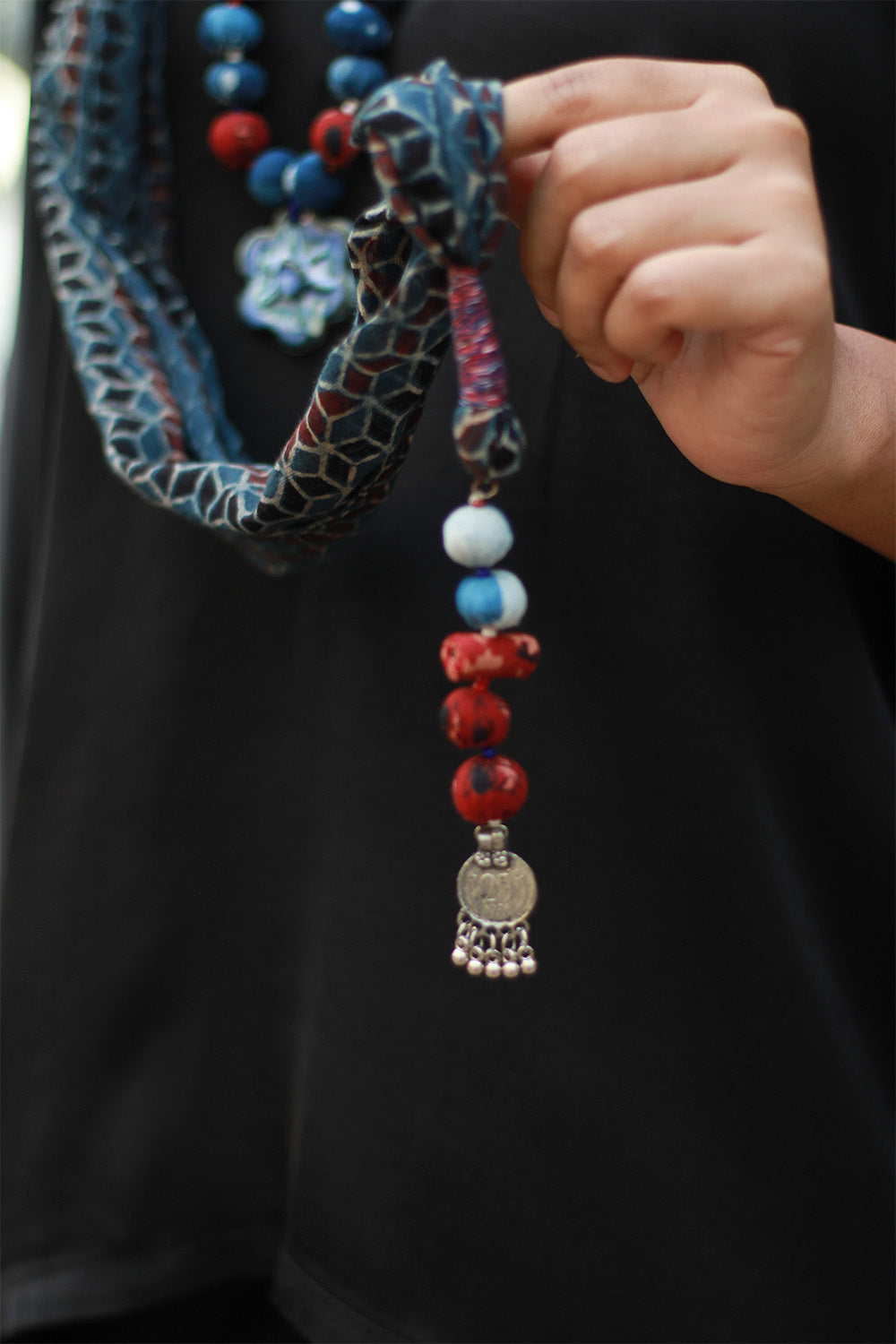 Rangat | Necklace Scarf | Mul Ajrakh | Blue