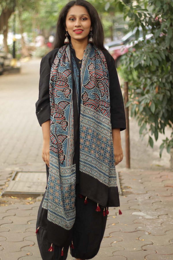 Antara | Modal Silk Ajrakh Stole