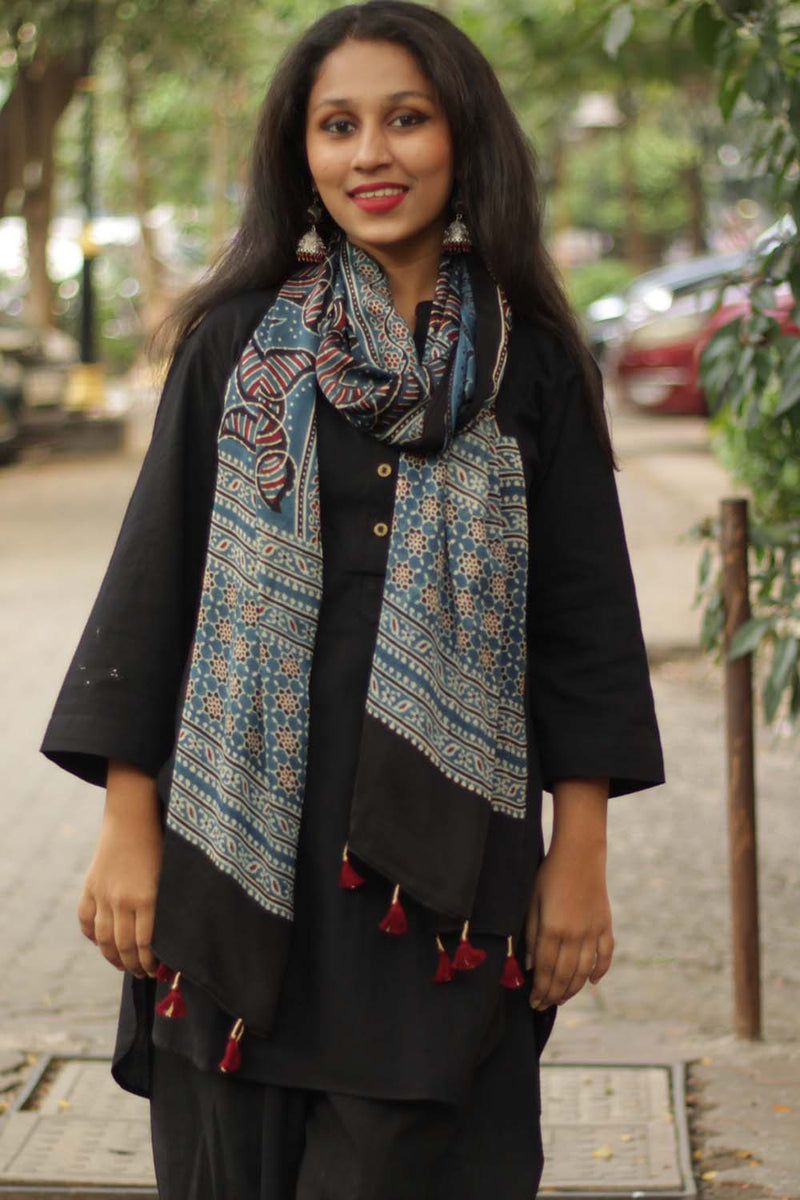 Antara | Modal Silk Ajrakh Stole