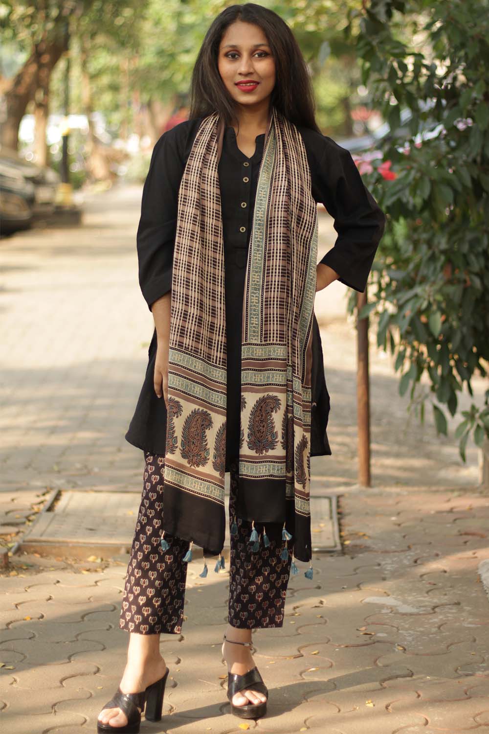 Antara | Modal Silk Ajrakh Stole