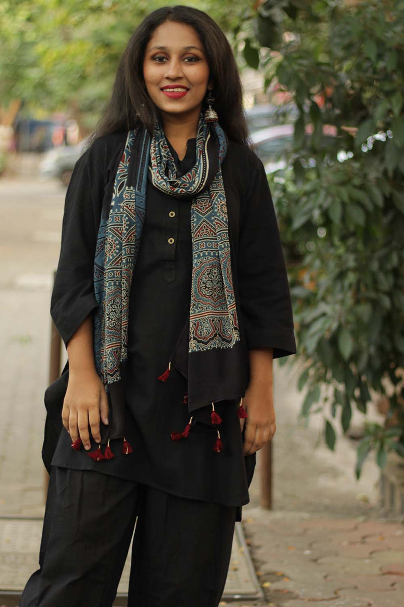 Antara | Modal Silk Ajrakh Stole