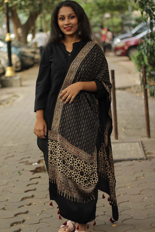 Antara | Modal Silk Ajrakh Stole