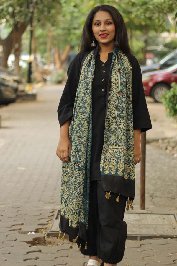 Antara | Modal Silk Ajrakh Stole