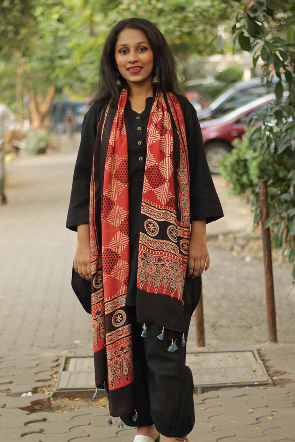 Antara | Modal Silk Ajrakh Stole