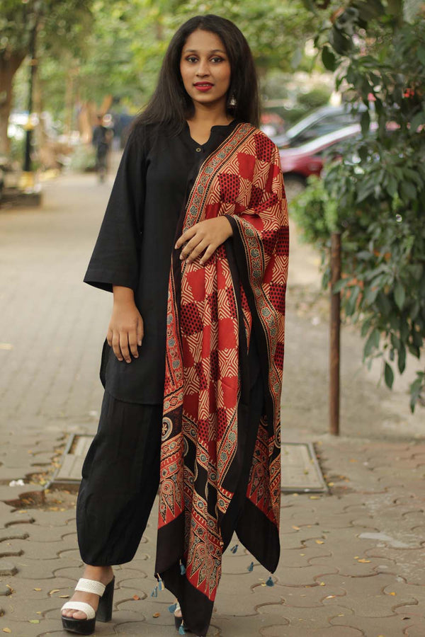 Antara | Modal Silk Ajrakh Stole