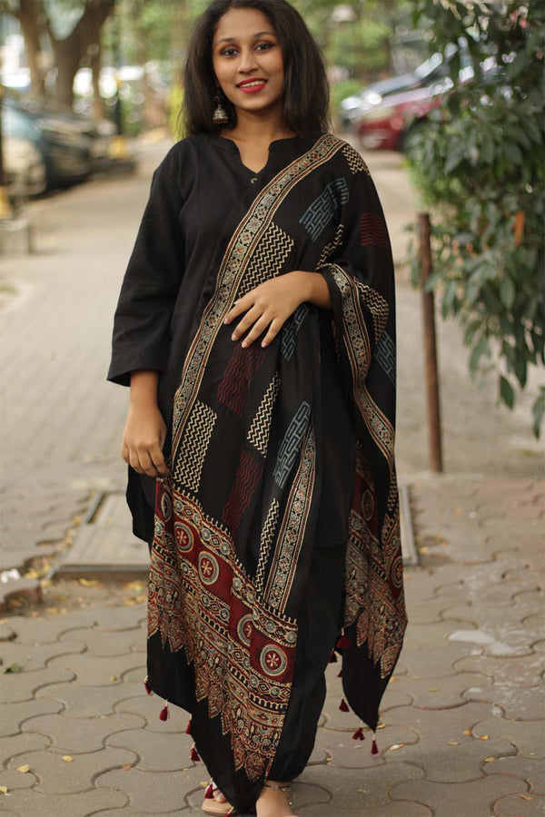 Antara | Modal Silk Ajrakh Stole