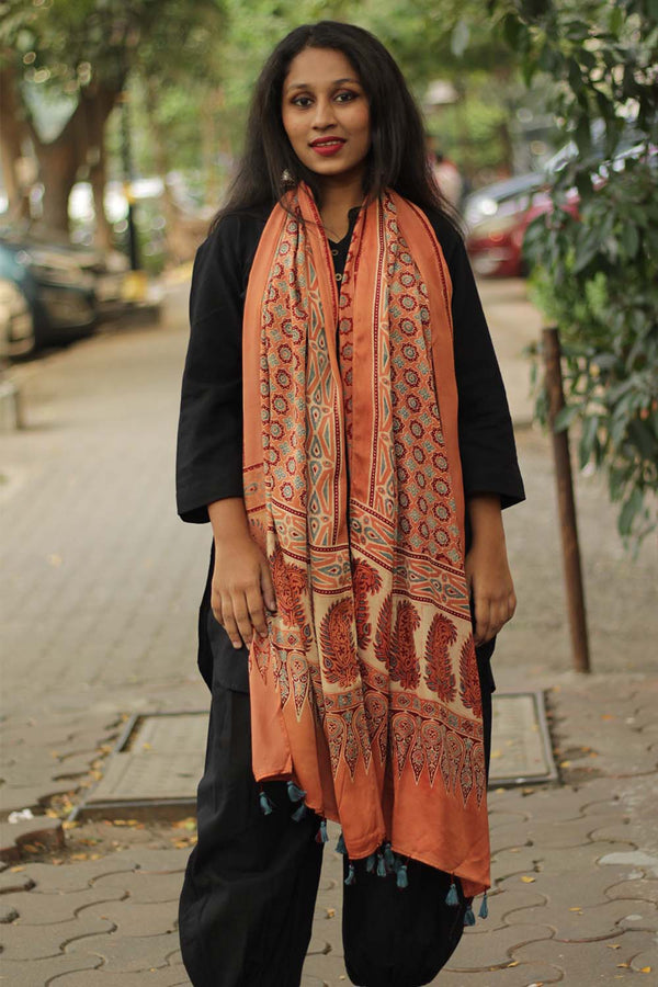 Antara | Modal Silk Ajrakh Stole