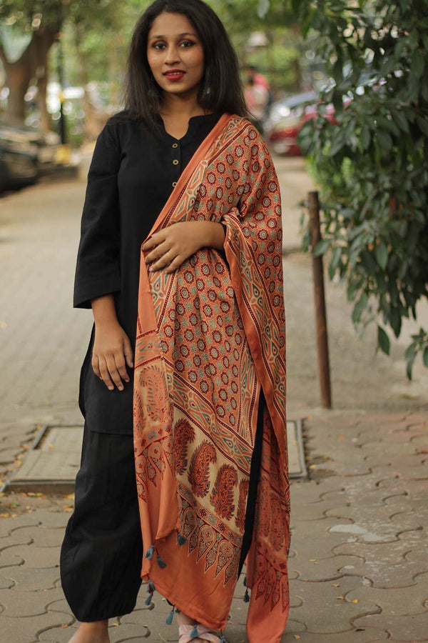 Antara | Modal Silk Ajrakh Stole