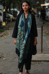 Antara | Modal Silk Stole | ISea Green Trikon Ajrakh