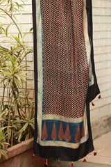 Antara | Ajrakh Modal Silk Stole