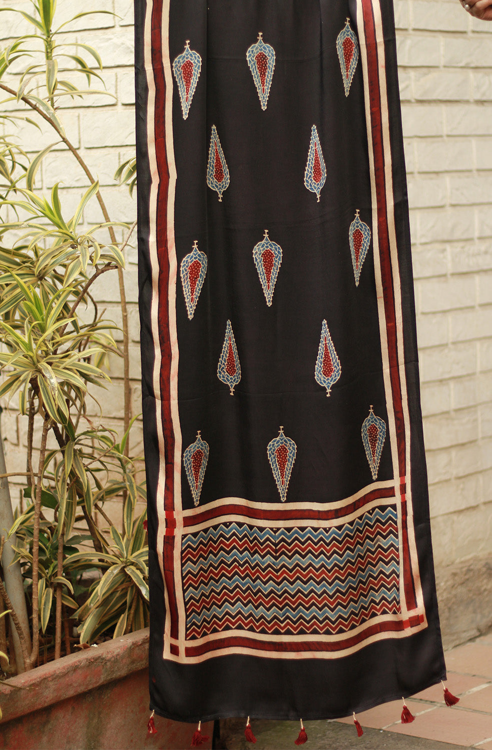 Antara | Ajrakh Modal Silk Stole