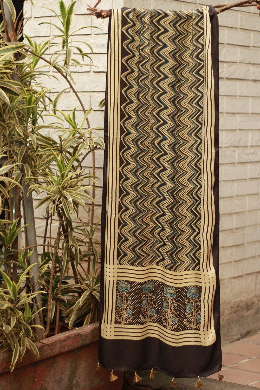 Antara | Ajrakh Modal Silk Stole