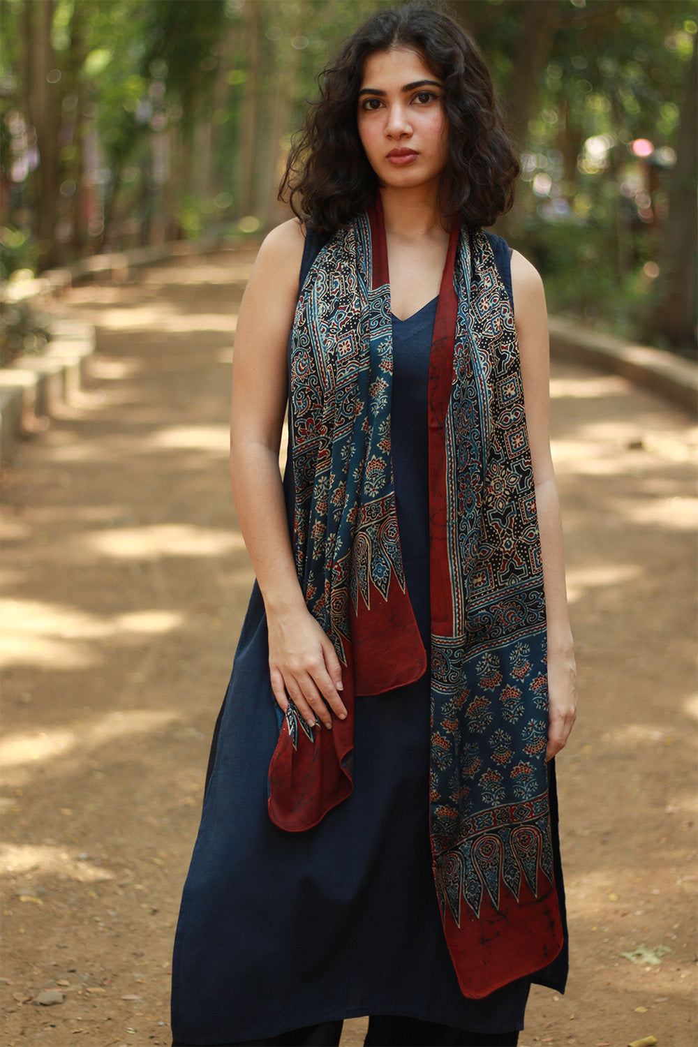 Antara | Ajrakh Modal Silk Stole