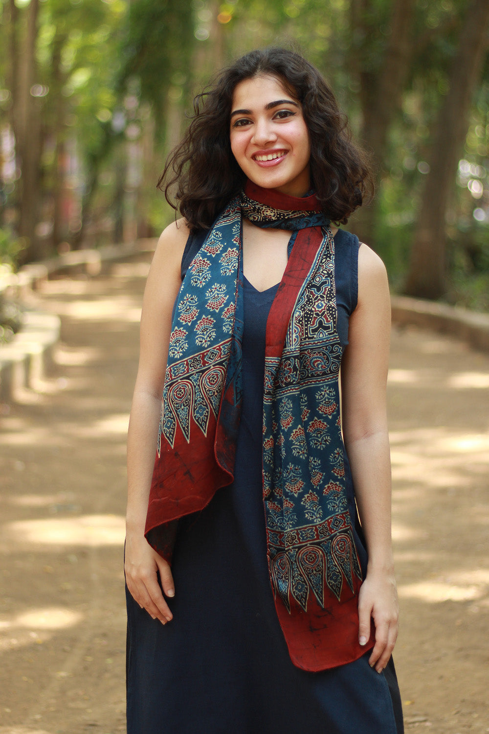 Antara | Ajrakh Modal Silk Stole