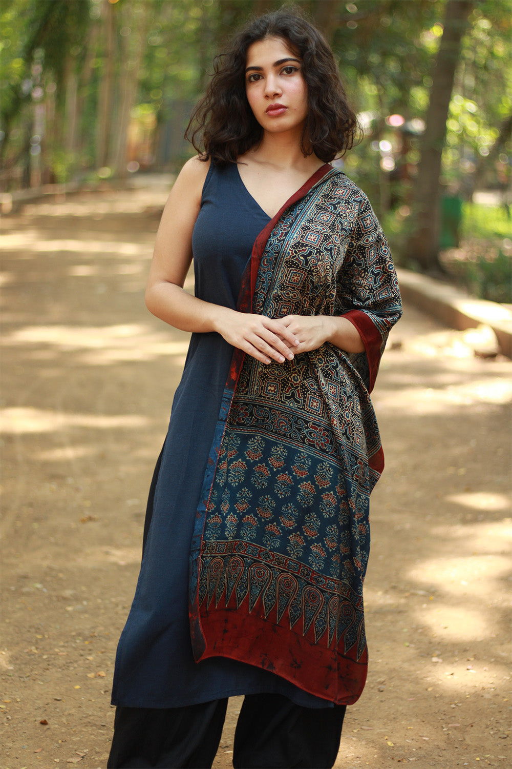 Antara | Ajrakh Modal Silk Stole