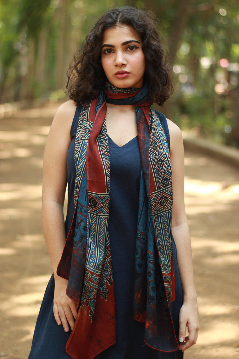 Antara | Ajrakh Modal Silk Stole