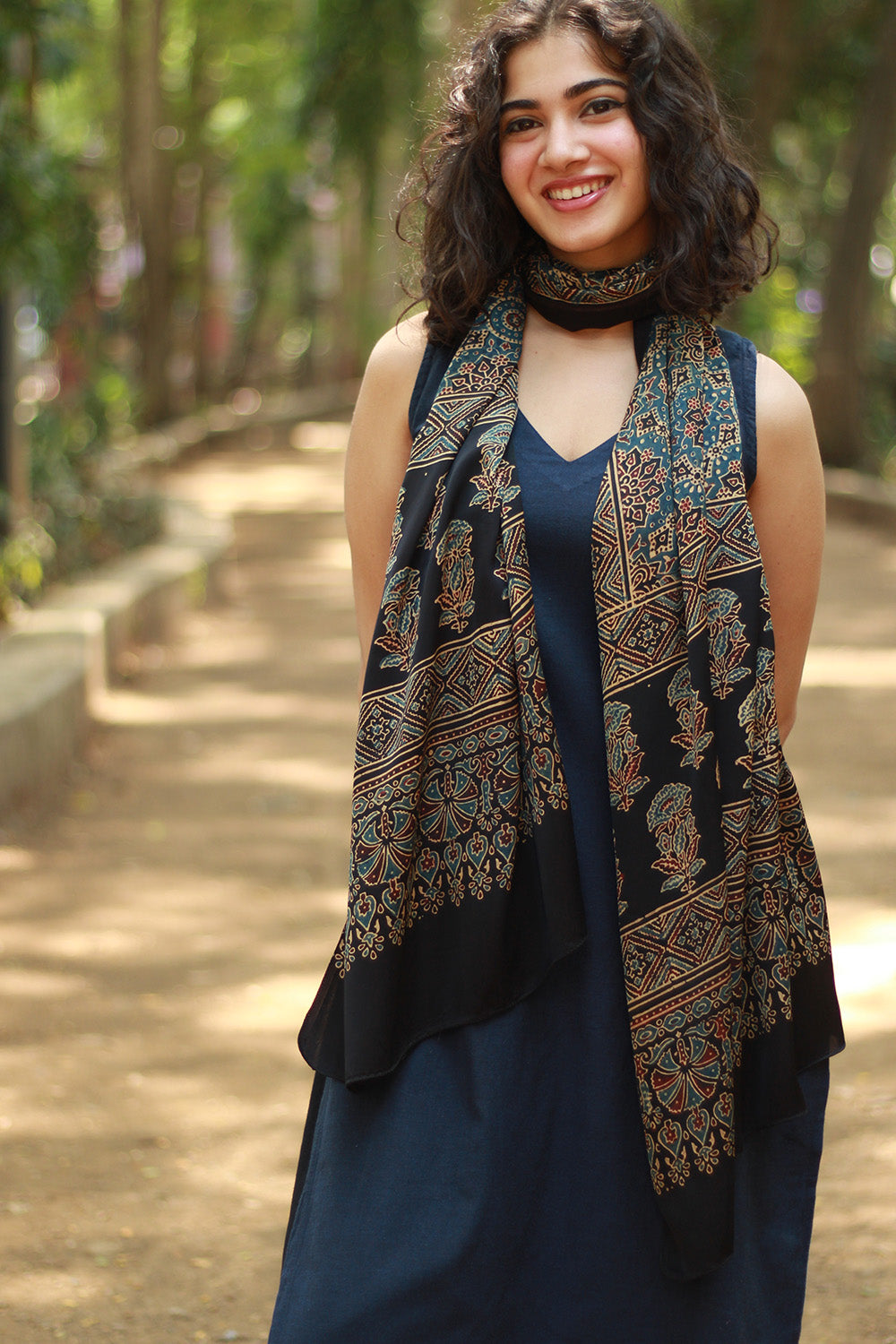 Antara | Ajrakh Modal Silk Stole