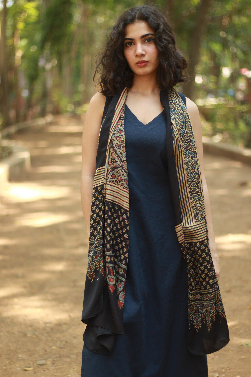 Antara | Ajrakh Modal Silk Stole