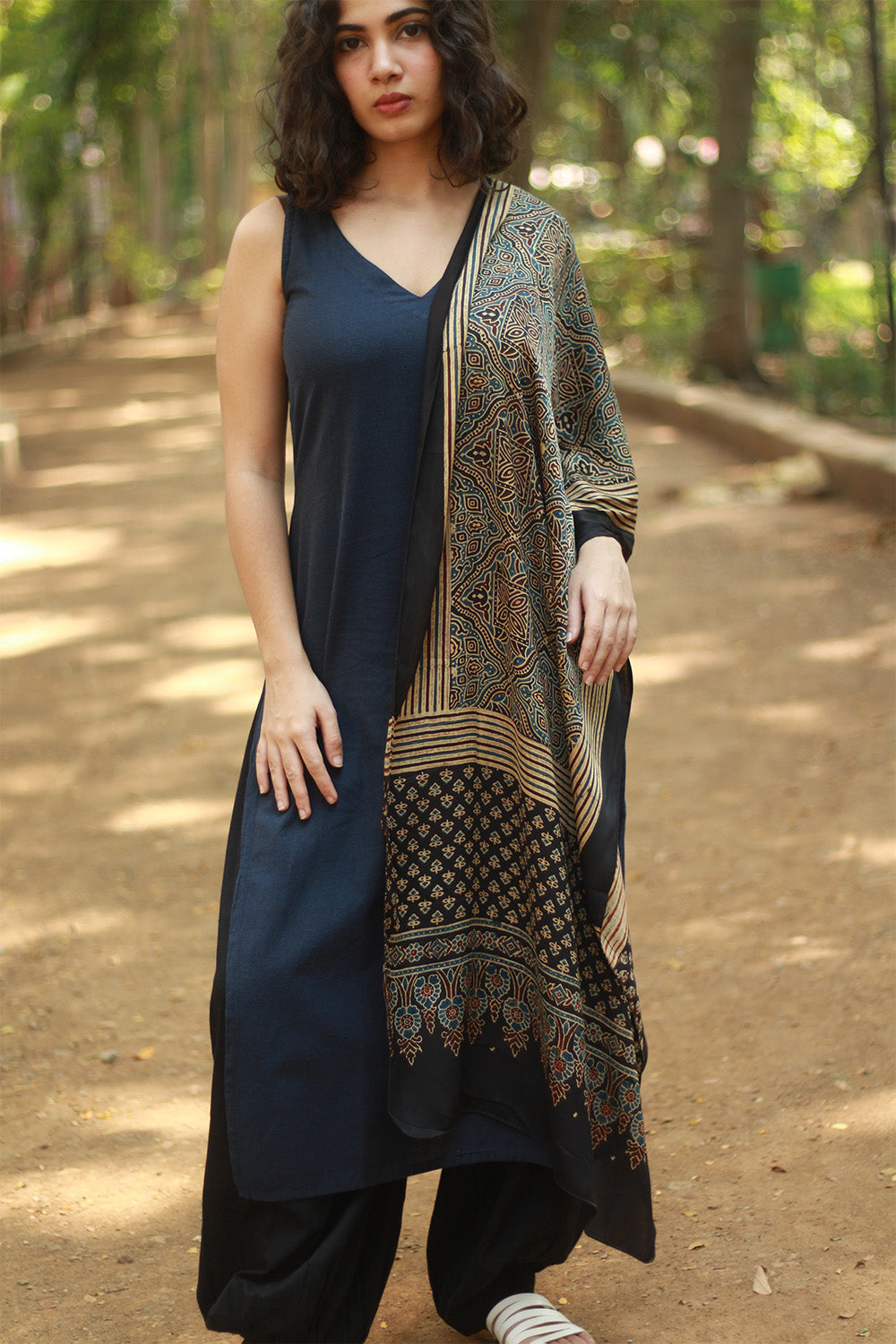 Antara | Ajrakh Modal Silk Stole