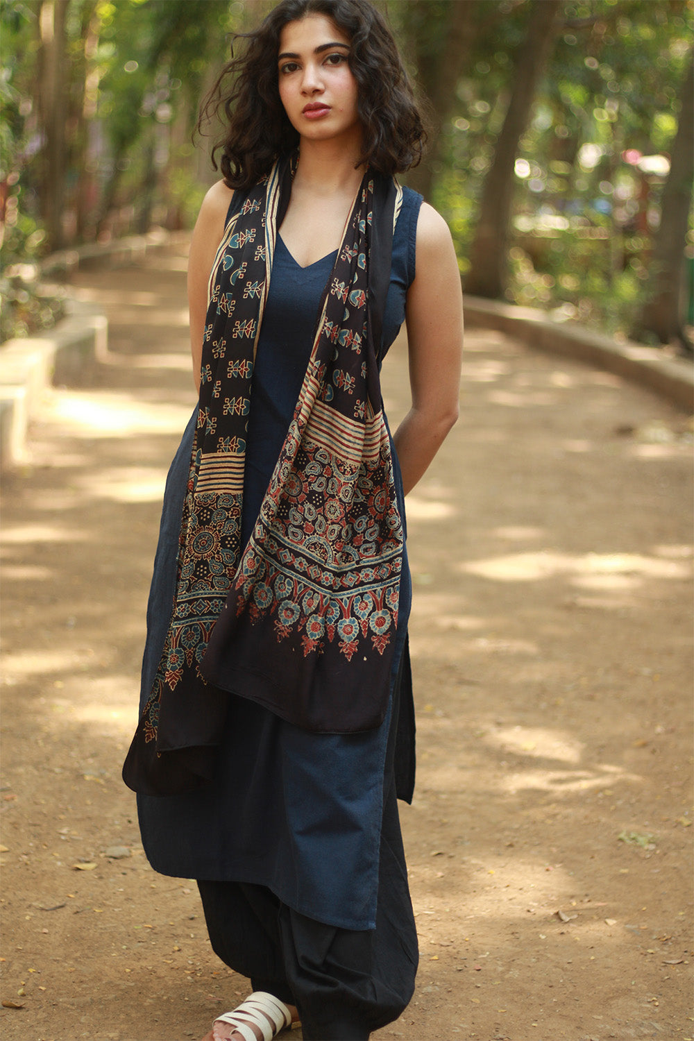 Antara | Ajrakh Modal Silk Stole