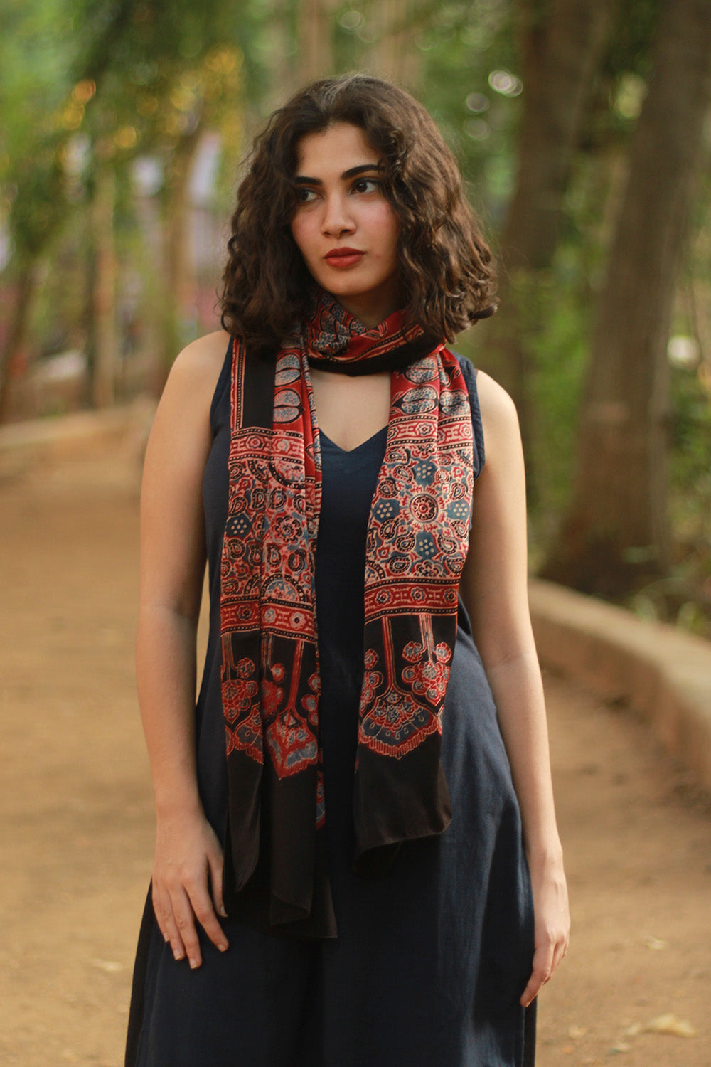 Antara | Ajrakh Modal Silk Stole