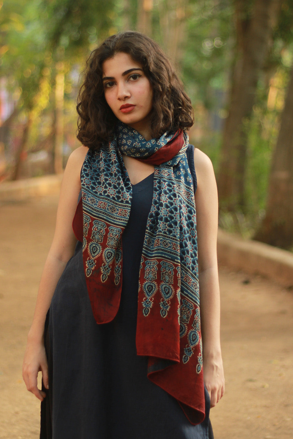 Antara | Ajrakh Modal Silk Stole