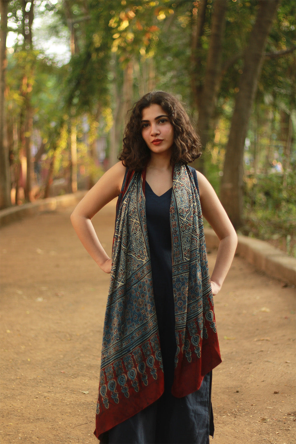 Antara | Ajrakh Modal Silk Stole