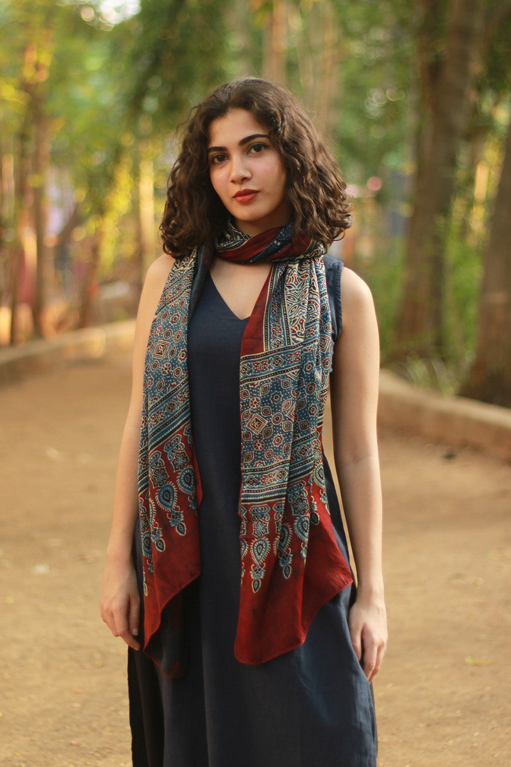 Antara | Ajrakh Modal Silk Stole