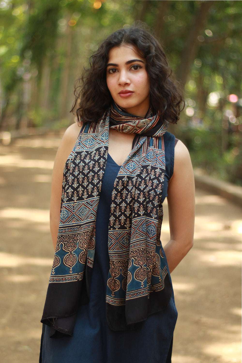Antara | Ajrakh Modal Silk Stole