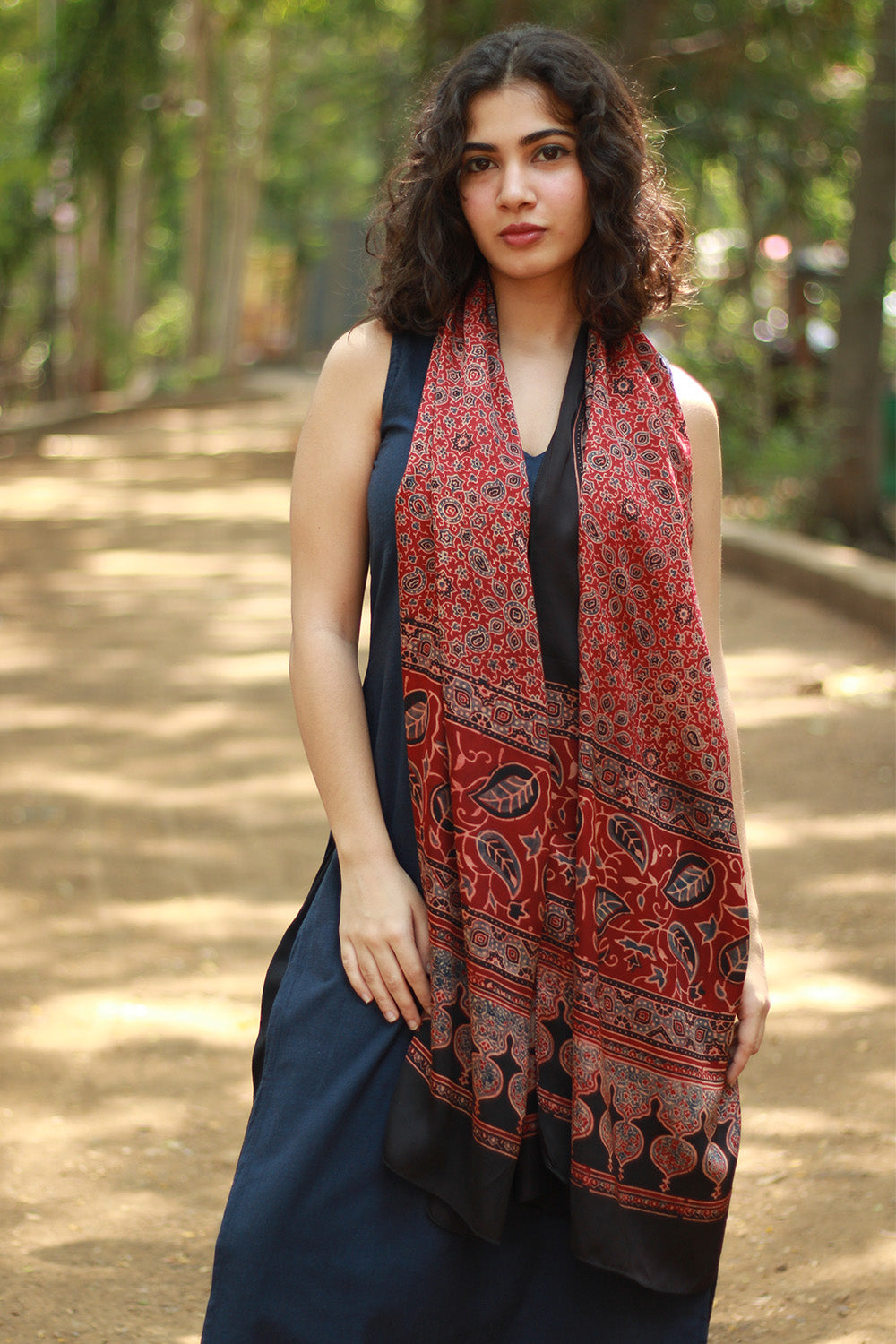 Antara | Ajrakh Modal Silk Stole