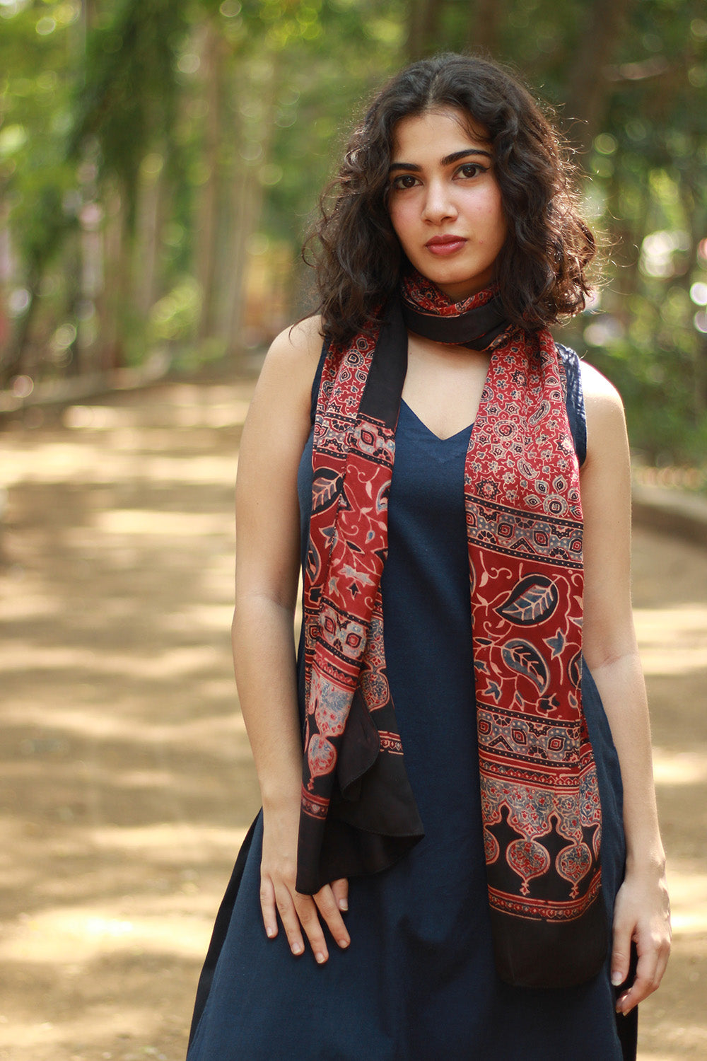 Antara | Ajrakh Modal Silk Stole
