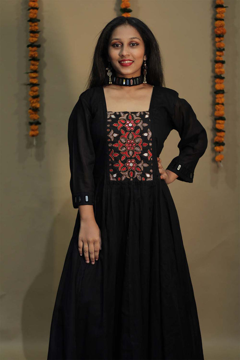 Alankrita | Chaaliskali | Mirrorwork Yoke in Black