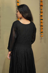 Alankrita | Chaaliskali | Mirrorwork Yoke in Black