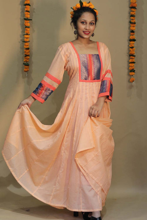 Alankrita | Chaaliskali  | Banarasi Yoke in Peach