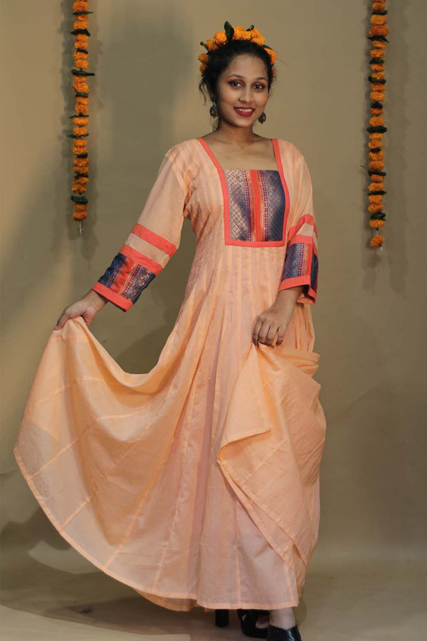 Alankrita | Chaaliskali  | Banarasi Yoke in Peach